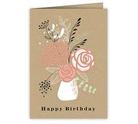 Quire - Tarjeta de felicitación de cobre, diseño de flores de cobre