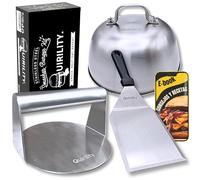 Quirility - Smash Burger Kit Profesional Premium de Acero Inoxidable con Certificado EU Contacto con Alimentos - Smasher Hamburguesa - Prensa Hamburguesa (Pro (3 Piezas))