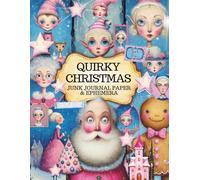 Quirky Christmas Junk Journal Paper & Ephemera: Whimsical Pink & Blue Holiday Double-Sided Pages, Backgrounds, Cutouts, Tags & Collage Elements for DIY projects