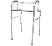 QUIRUMED Andador plegable y estrecho, Aluminio, Ligero, Color Gris, Doble empuñadura, Altura regulable, 50 cm ancho, Manguitos Antideslizantes, Para ancianos, Para personas mayores