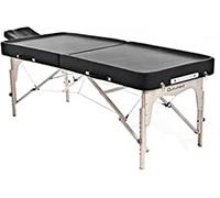 QUIRUMED Camilla ayurveda Plegable, Estructura de Madera, 192 x 75 cm, sin Respaldo, Color Negro, Polipiel, Altura Regulable, Bolsa de Transporte, hasta 200 kg