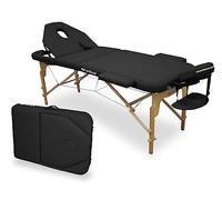 QUIRUMED Camilla de Masaje Plegable de Madera WELLCORE, con Respaldo abatible, Plus, 185 x 65 cm, Polipiel, Altura Regulable, Cabezal extraíble, Agujero Facial, Color Negro, hasta 225 kg