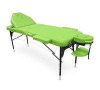 QUIRUMED Camilla de Masaje Plegable WELLCORE, Color Verde Pistacho, 185 x 65 cm, Respaldo Abatible, Estructura de Aluminio, Altura Regulable, con Cabezal y Bolsa de Transporte