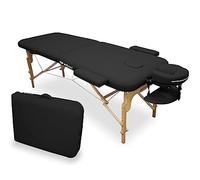 QUIRUMED Camilla de Masaje Plegable WELLCORE, Fabricada en Madera, Polipiel, 185 x 65 cm, Altura Regulable, Cabezal extraíble, Dos Brazos de ampliación, Agujero Facial, Color Negro, hasta 225 kg
