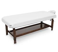 QUIRUMED Camilla Fija de Madera WELLCORE con Reposacabezas, Blanco