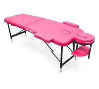 QUIRUMED Camilla Plegable de Aluminio WELLCORE, 185 x 60 cm, Altura Regulable, con Reposabrazos y Bolsa de Transporte, Color Rosa