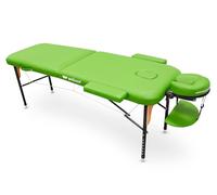 QUIRUMED Camilla Plegable de Aluminio WELLCORE, Color Verde Pistacho, 185 x 65 cm, Respaldo Abatible, Tapizado 14 cm, Altura Regulable, con Cabezal y Bolsa de Transporte