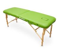 QUIRUMED Camilla Plegable de Madera WELLCORE, 180 x 60 cm, Altura Regulable, con Agujero Facial y Tapón, Sin Accesorios, Color Verde Pistacho