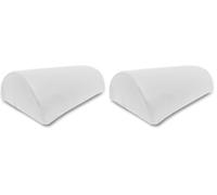 QUIRUMED Cojín Medio Cilindro, Medidas 30 x 18 cm, Color Blanco, Ergonómico, Polipiel, Relleno de Espuma, Cojín Masaje, Fisioterapia (Paquete de 2)