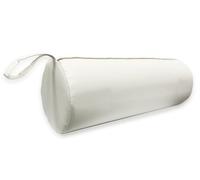 QUIRUMED Cojín Rodillo, 55 x 15 cm, color Blanco, Polipiel, Relleno de espuma, para Yoga, para Fitness, para Masaje