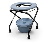 QUIRUMED Silla de Aseo con Inodoro, Silla con WC, Ligera, Plegable, Desmontable, con Inodoro extraíble, Silla de Aseo, para Mayores, para minusválidos