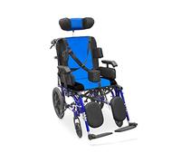 QUIRUMED Silla de ruedas neurológica, Ancho asiento 46 cm, Extensible, Aluminio, Plegable, Frenos de maneta, Antivuelco, Arnés de sujeción, Cabezal ajustable, Para mayores, Para minusválidos