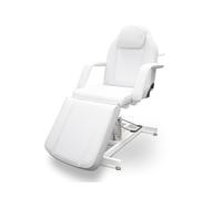 QUIRUMED Sillón hidráulico Pro, 3 cuerpos, Color Blanco, Estructura metálica, Giratorio 360º, Reposapiés Ajustable, Agujero Facial, Reposabrazos extraíbles, hasta 200 kg