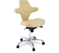 QUIRUMED Taburete con Respaldo ergonómico y Atractivo diseño Beige
