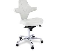 QUIRUMED Taburete con Respaldo ergonómico y Atractivo diseño Blanco Roto