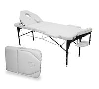 QUIRUMED WELLCORE Camilla Plegable de Aluminio, con Respaldo abatible, 185 x 65 cm, Polipiel, Altura Regulable, Cabezal articulado, Agujero Facial, Color Blanco, Mochila de Transporte, hasta 225 kg