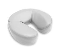 QUIRUMED WELLCORE Cojín Facial para Masaje, 25 x 26 x 6 cm, Polipiel, Desenfundable, Rellenos de Espuma, con Velcro, Forma Herradura, Ergonómico, para Camilla de Masaje, Blanco