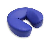 QUIRUMED WELLCORE Cojín Facial para Masaje en Forma de Herradura, 25 x 26 x 6 cm, Polipiel, Desenfundable, Rellenos de Espuma, con Velcro, Ergonómico, para Camilla de Masaje, Azul