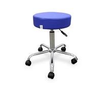 QUIRUMED WELLCORE - Taburete con Ruedas Autofrenables | Altura Regulable | Uso Profesional | Estructura Resistente | 5 Ruedas, Azul