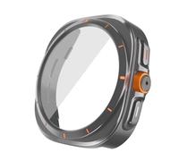 Quirxio Actualizar a Ultra Case para Samsung Galaxy Watch 7 6 40mm 44mm Cambiar a Galaxy Watch Ultra 47mm Protector de pantalla de vidrio templado(Titanium Grey,Watch 7 40mm)