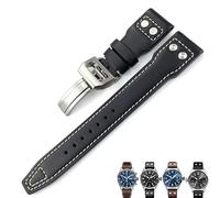 Quirxio Correa de reloj de piel de becerro auténtica de 21 mm y 22 mm, adecuada para IWC Big Pilot IW5009 IW5103, 20mm, Acetato, Sin piedra preciosa
