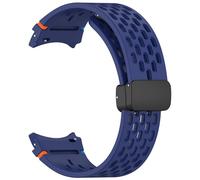 Quirxio Correa magnética de 20mm para Samsung Galaxy Watch 4 5 Pro 6 7 7LTE 44mm 40mm Watch4/6 banda clásica de silicona sin huecos Correas(Midnight Blue,Classic 43mm 47mm)