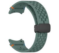 Quirxio Correa magnética de 20mm para Samsung Galaxy Watch 4 5 Pro 6 7 7LTE 44mm 40mm Watch4/6 banda clásica de silicona sin huecos Correas(Olive,5Pro 45mm)
