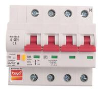 Quisiete Disyuntor Inteligente Tuya 80A WiFi Disyuntor Inteligente Interruptor AutomáTico Sobrecarga ProteccióN Cortocircuitos (4P)