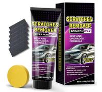 Quita Arañazos Coche, Eliminador de Arañazos Coche, Pulimento Coche Arañazos, Pasta Abrasiva Coche con 6 Paños Nano y Esponja, Reparación Pintura para Micro Arañazos, 120g Kit Cuidado Carrocería