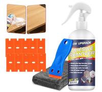 Quita Pegamento Adhesivo, 300 ml, Eliminador de adhesivos para autos y el hogar, con raspador y paño, Eliminador de pegamento seguro para superficies: residuos de cinta, chicles, alquitrán y grasa