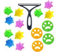 Quita Pelos Mascota, 16 Pcs Atrapa Pelos Lavadora Mascotas, 1 Afeitadora y 11 Atrapa Pelos Lavadora, Reutilizables Lavadora, Mágico Depilación Eliminador de Pelo para Animales
