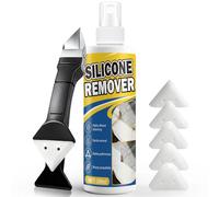 Quita Silicona, 200ML Quita Pegamento Adhesivo, Eliminación de Silicona | Disolvente Pegamento, Equipado con un Rascador, Adecuado para Eliminar Residuos de Silicona en Baños Cocinas Puertas Ventanas
