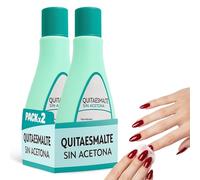 Quitaesmalte sin acetona, Especial para eliminar el esmalte de uñas de gel y porcelana. De fácil aplicación, no deja residuos, Hidratante de Uñas, Contiene 2 botes de 200 ml