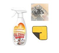 Quitagrasas de alta potencia con fórmula suave y rápida disolución, Limpiador desengrasante de alta potencia, Limpiador en aerosol para cocinas, Limpiadores para estufas de gas. (1 Set)