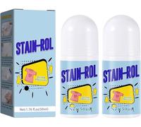 Quitamanchas de ropa, removedor de manchas de lavandería, removedor de manchas de ropa, bola enrollable para todo tipo de tejidos, 50 ml (2 unidades)