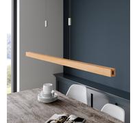 Quitani Lámpara colgante LED Alin, longitud 138 cm, roble natural