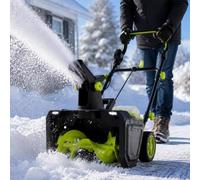 Quitanieves a batería con Alcance de 7,6 m para despejar accesos | Motor sin escobillas de 3500 W, paso de 50 cm, tolva a 180°, luces LED integradas y doble activación(6 batteries)