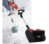 Quitanieves eléctrico de Mano inalámbrico, Pala quitanieves eléctrica, con 2 baterías y Cargador, soplador de Nieve Plegable, Color Rojo