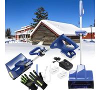 Quitanieves eléctrico, Pala quitanieves inalámbrica de Mano de 1200 W con batería, Alcance de 8 m, dirección Ajustable, pequeño quitanieves Recargable para Caminos Escolares y entradas de vehículos.