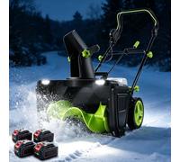 Quitanieves Inalámbrico 20V, Motor Brushless 3500W 4Bat | doble luz LED, cargador incluido, funciona de -25 a 10°C
