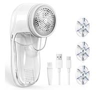 Quitapelusas Electrico, Quita Pelusas para Ropa con 3 Cuchillas & USB, Rápido Portátil Quita Bolas de la Ropa Recargable Maquina Quitar Bolitas Ropa Quitapelusas Ropa para Sueter/Abrigo de Lana/Manta