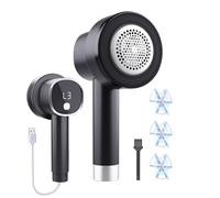 Quitapelusas Electrico,Quita Pelusas para Ropa con Recargable USB Cable para Ropa y Hogar,Pantalla LCD - Aparato Cortabolitas con 3 Velocidades,Cuchilla de 6 Puntas,Doble Protección (Negro)