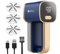Quitapelusas Eléctrico - Quita Pelusas Recargable para Ropa y Muebles - Luz LED, 3 Velocidades, Cuchilla de 6 Hojas, Carga por USB - Quita Bolitas de Pelusa con Doble Protección