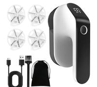 Quitapelusas Electrico,Quita Pelusas Ropa Recargable,6 Hojas,Cuchilla de Quitapelusas,3 Velocidades,Pantalla LCD,Gran Depósito,Removedor de Pelusas Potente y Eficiente,Quitapelusa para Ropa y Muebles