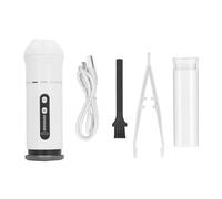 Quitapelusas Mini Plancha de Vapor 2 en 1 Recargable de Mano Eléctrica Portátil Ropa de Viaje Plancha de Vapor para el Hogar ABS Titanio Oro Silicona 464g (White)