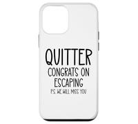 Quitter Congrats on Escaping Work Happy Retirement Coworkers Carcasa para iPhone 12 mini