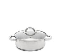 Quittin San Ignacio Caesar - Cacerola, Acero, inducción, 22 cm, 3 l, 0,8 mm, con Tapa, Color Cromado