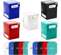 Quiver Time Set de 5 Cajas de Deck Estándar 100+ compatibles con mazos MTG y otrasTCG - Cajas para Mazos Commander con 2 Divisores/Caja (blanco, negro, azul, rojo y verde)