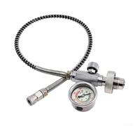 QuivyLivy Adaptador de recarga del cilindro de buceo, Manguera de llenado del tanque de aire, Estación de inflado de oxígeno de buceo, 4500psi de alta presión Manómetro, G5/8 Conector de llenado de