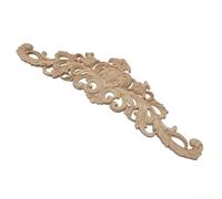 QuivyLivy Aplique tallado de madera, moldura de decoración de muebles, madera clara sin pintar, patrón floral clásico, adecuado para mejorar el gabinete de la pared del hogar (60 x 17 x 1,2 cm)